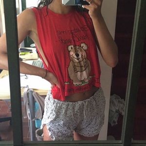 “Squeeze me real hard” graphic crop top